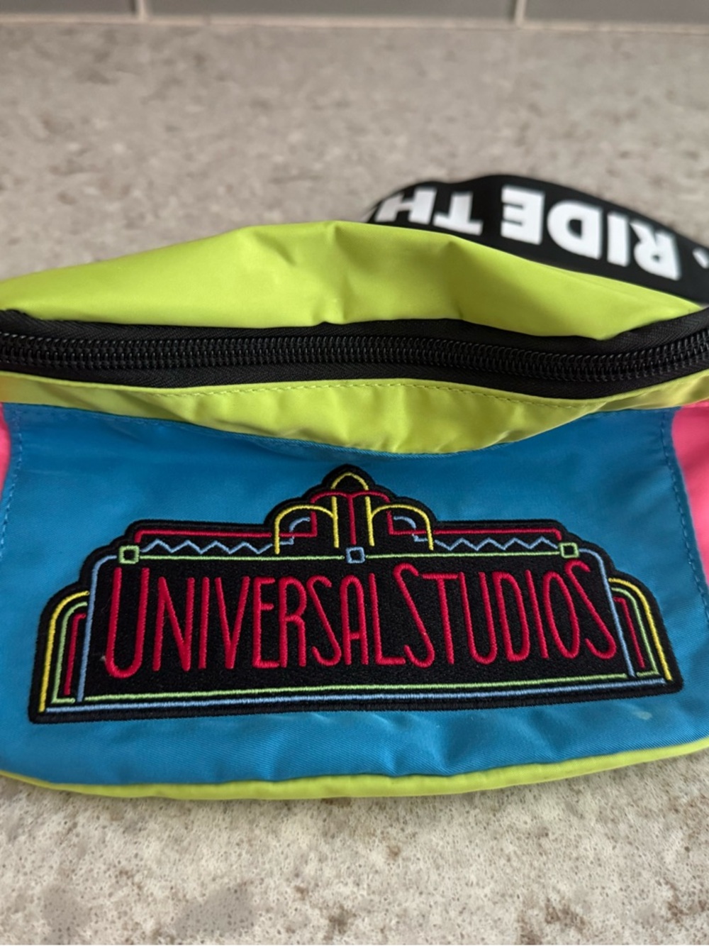 Universal Studios Neon Logo Fanny Pack - Blue & Neon
